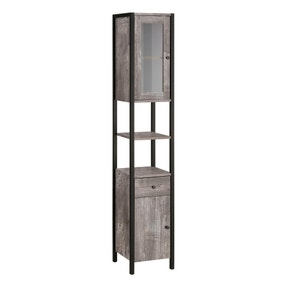 Colton Concrete Effect Tallboy Storage Unit With Mirrored Door