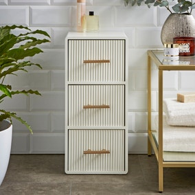 Modern Luxe Ribbed 3 Drawer Unit, Natural
