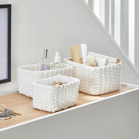 Set of 3 Paper Rope Storage Baskets